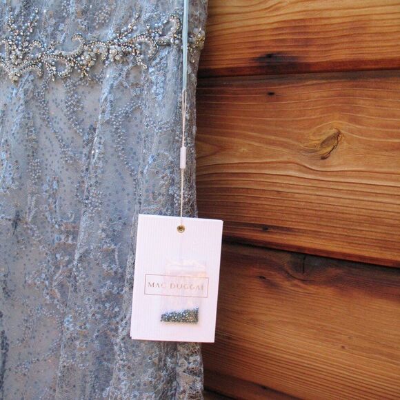 MAC DUGGAL  79430 Womens Blue Embroidered Cap Sleeve A Line Gown - Picture 13 of 14